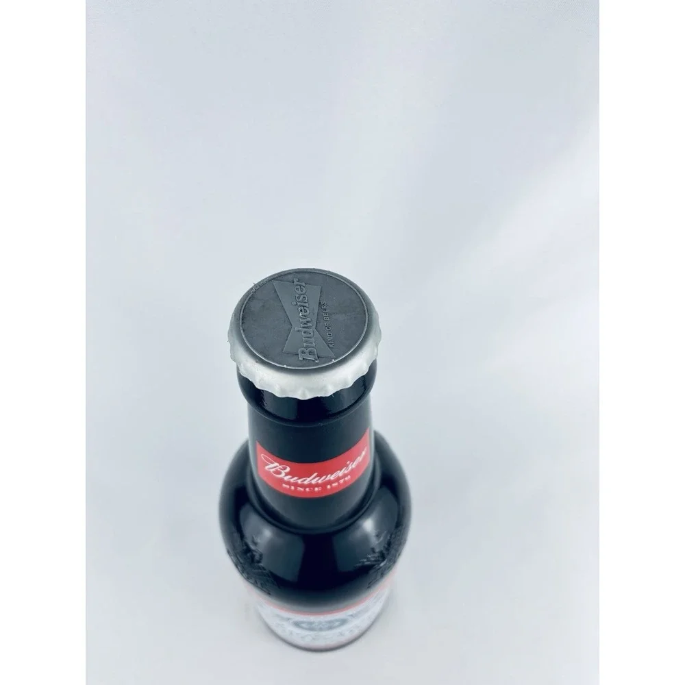 Vintage Budweiser Millennium Glass Beer Bottle Coin Bank Display Piece 14.5''